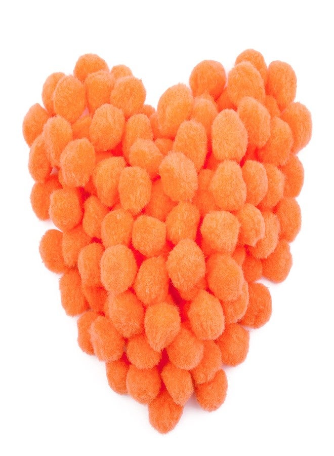 MORFEN 150 Pieces Pom Poms, 1 Inch Orange Craft Pom Poms, Fuzzy Pompom Puff Balls, Small Pom Pom Balls for Party Home Decorations, DIY Arts, Crafts Projects for Family - Image 1